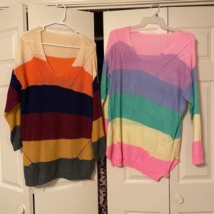 Women’s Boutique striped colorful sweaters